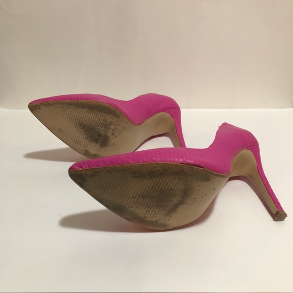 Bright Pink Snake Pattern High Heels - Picture 8 of 9